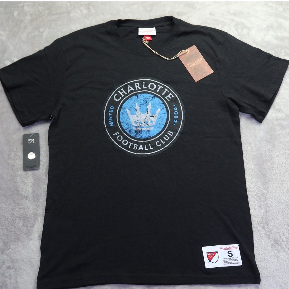 Mitchell‎ & Ness Charlotte Football Club MLS Black Graphic T-Shirt Men's S NEW